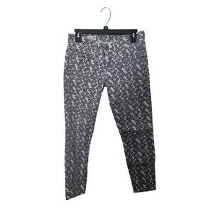 Gap Legging Jean Women 26p Grey White Starburst Tie Dye Print Slim Skinny Denim